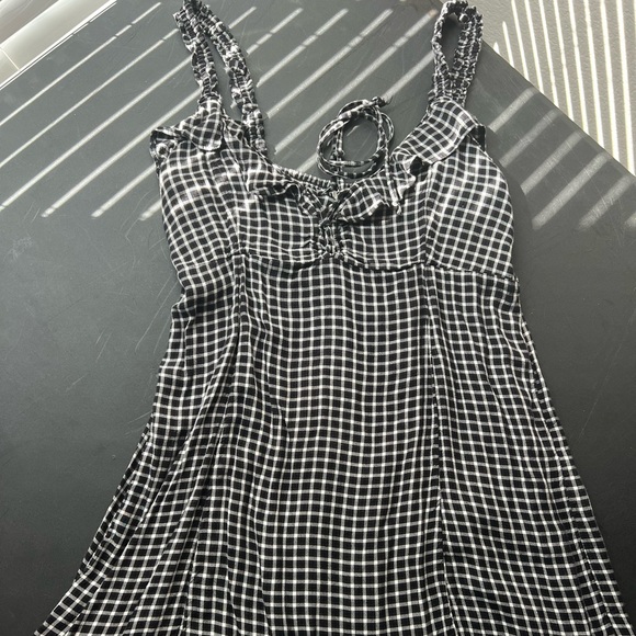 AE Ruffle Plaid Print Ruffle Mini Dress - Picture 4 of 10
